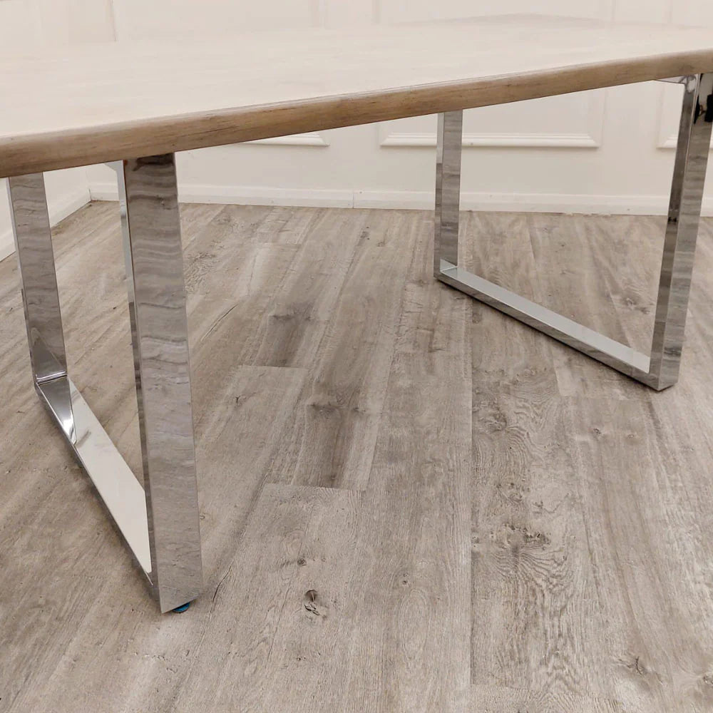 Freya Dining Table Solid Light Pine Wood 1.8m