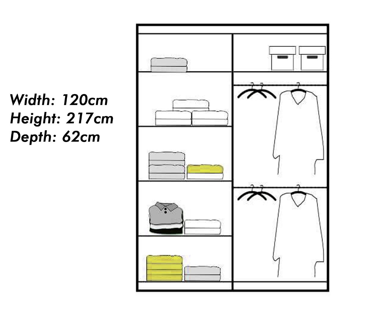 Nicole Sliding Door Wardrobe With Mirror In Different Sizes