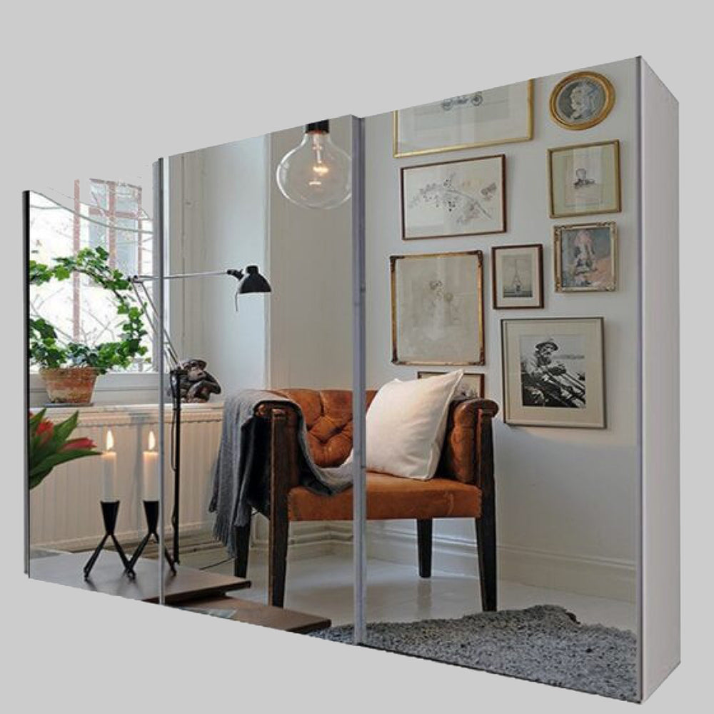 German 3 Door Sliding Wardrobe With Mirror 250cm