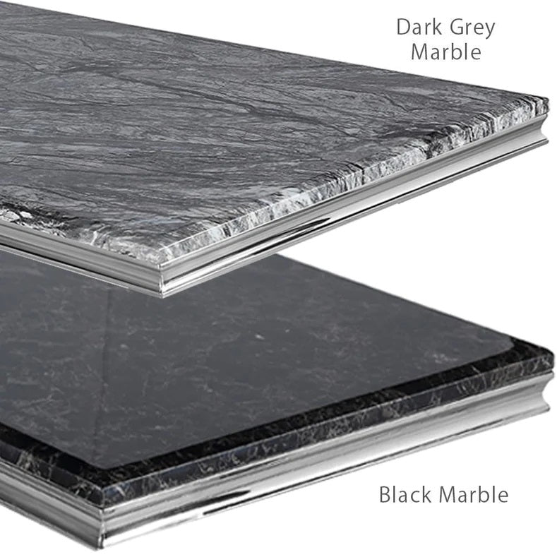 New Xavia Marble Dining Table With Silver Legs 1.8m