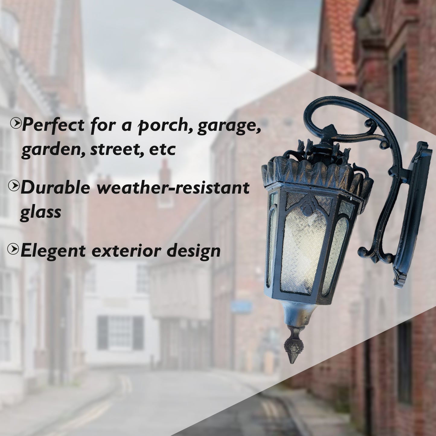 1 Piece Luxury Outdoor Porch Wall Light European Style Wall Mount Exterior Lantern Light Lamp In Matte Black