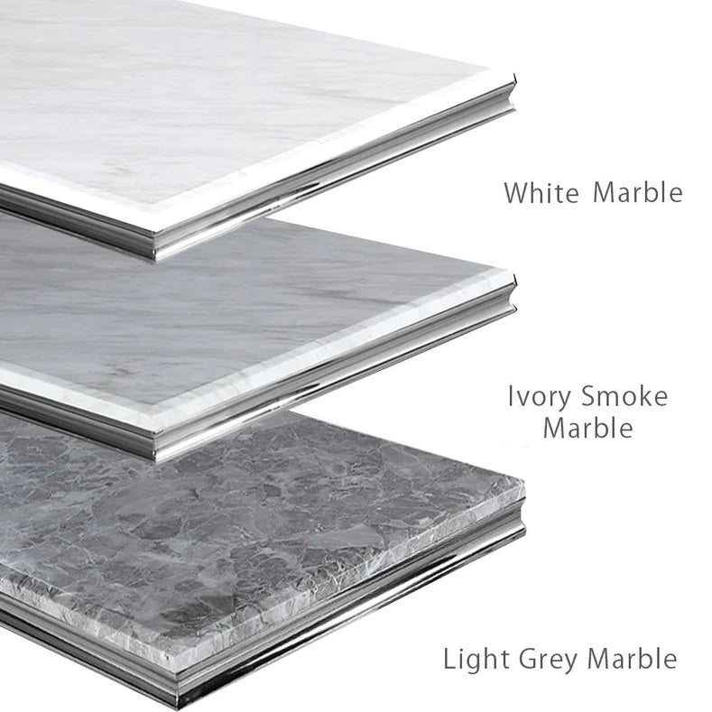 New Xavia Marble Dining Table With Silver Legs 1.8m