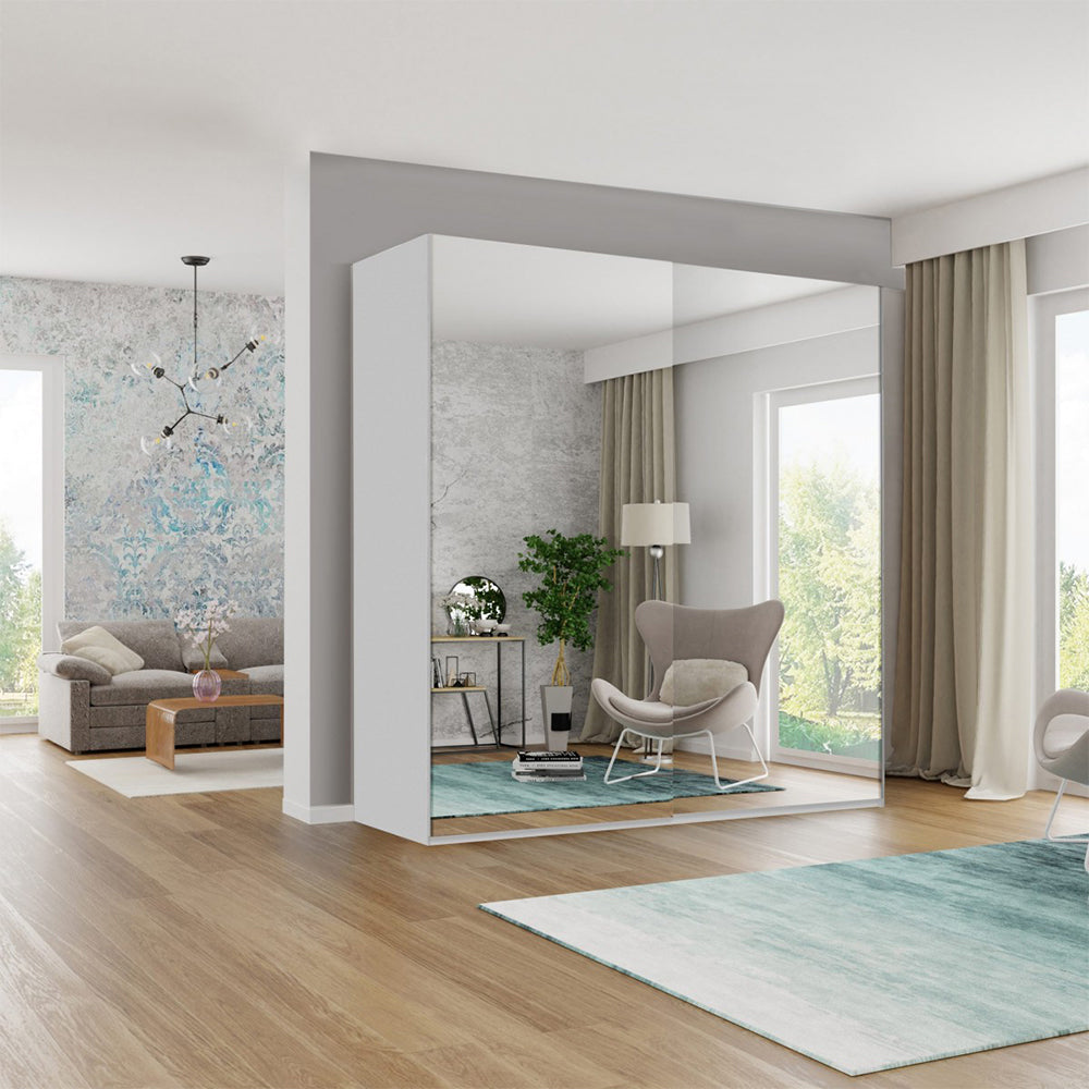 German Mirrored Two Door Sliding Wardrobe