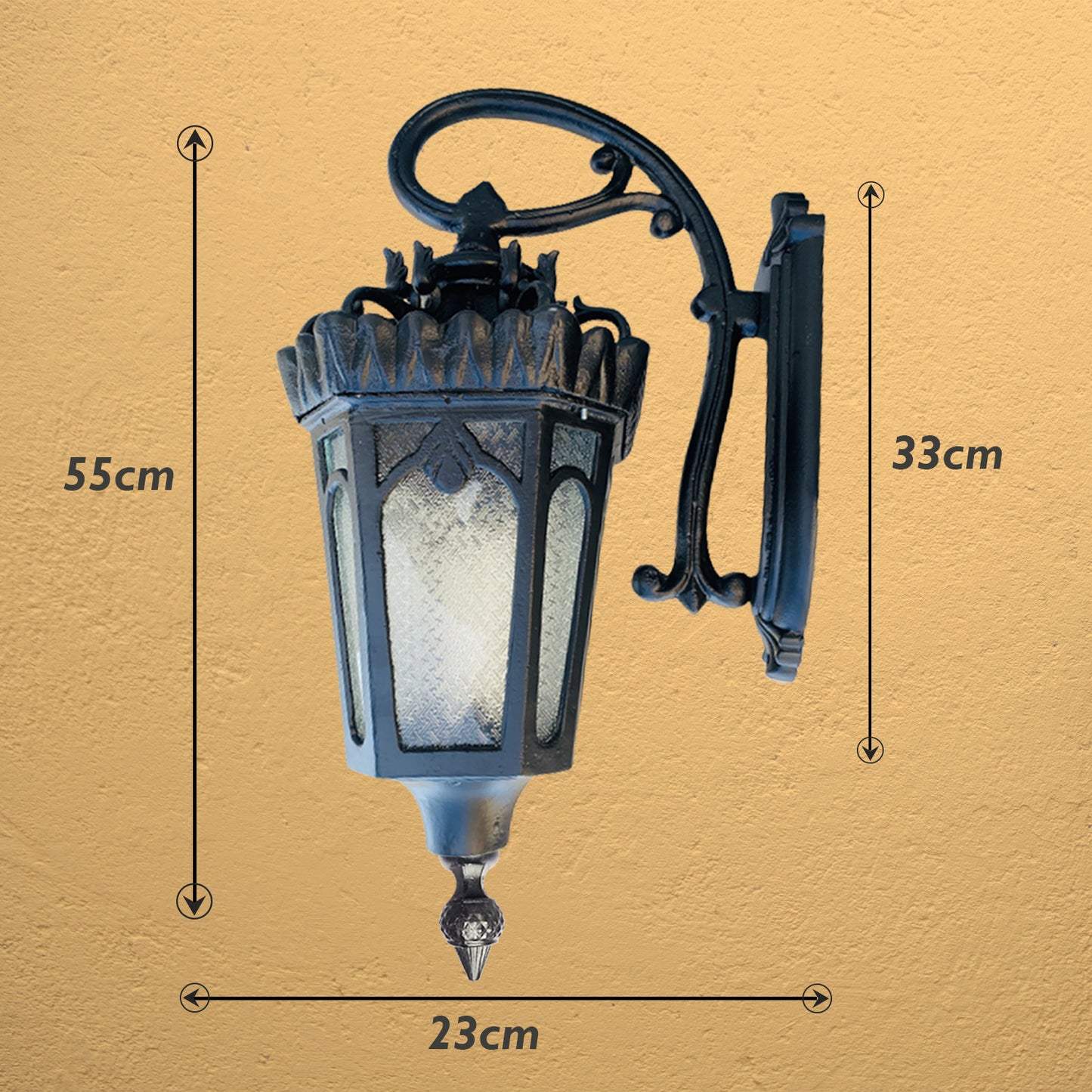 1 Piece Luxury Outdoor Porch Wall Light European Style Wall Mount Exterior Lantern Light Lamp In Matte Black