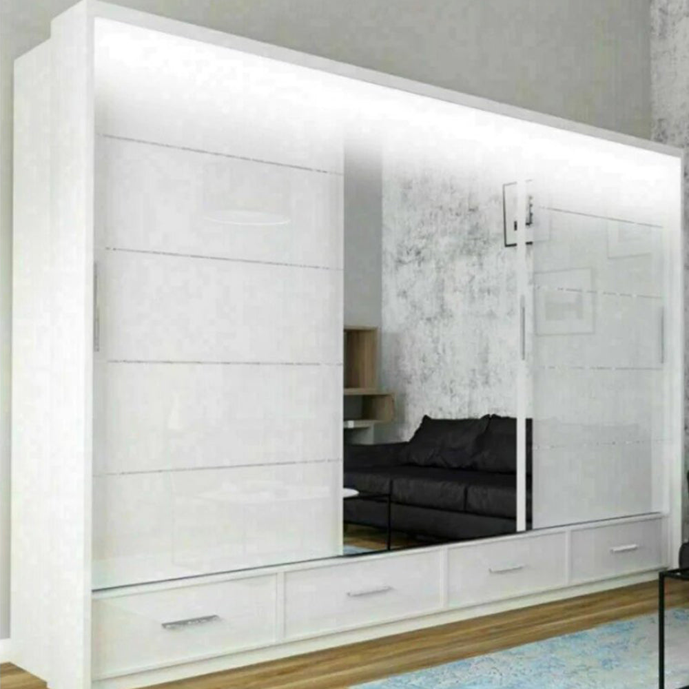 Sycylia Sliding Wardrobe With Mirror In Three Different Sizes