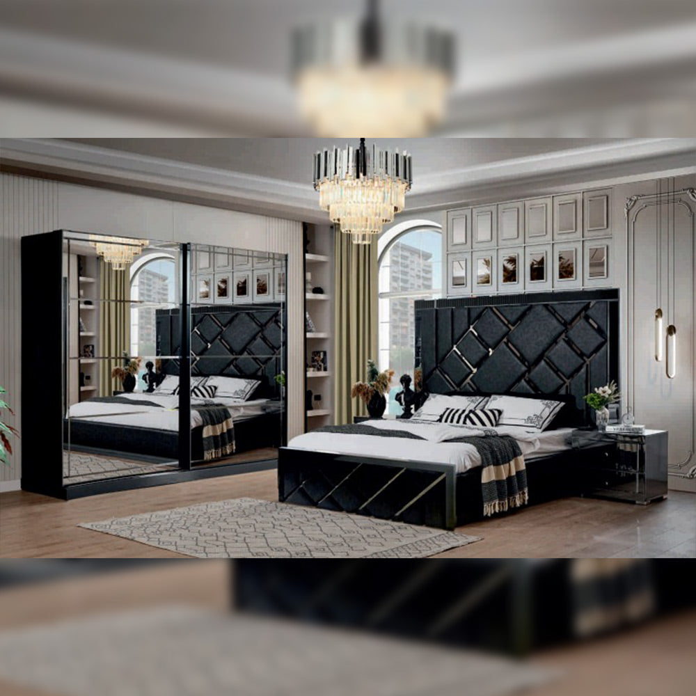 Premium Venice Bedroom Set In Black Color