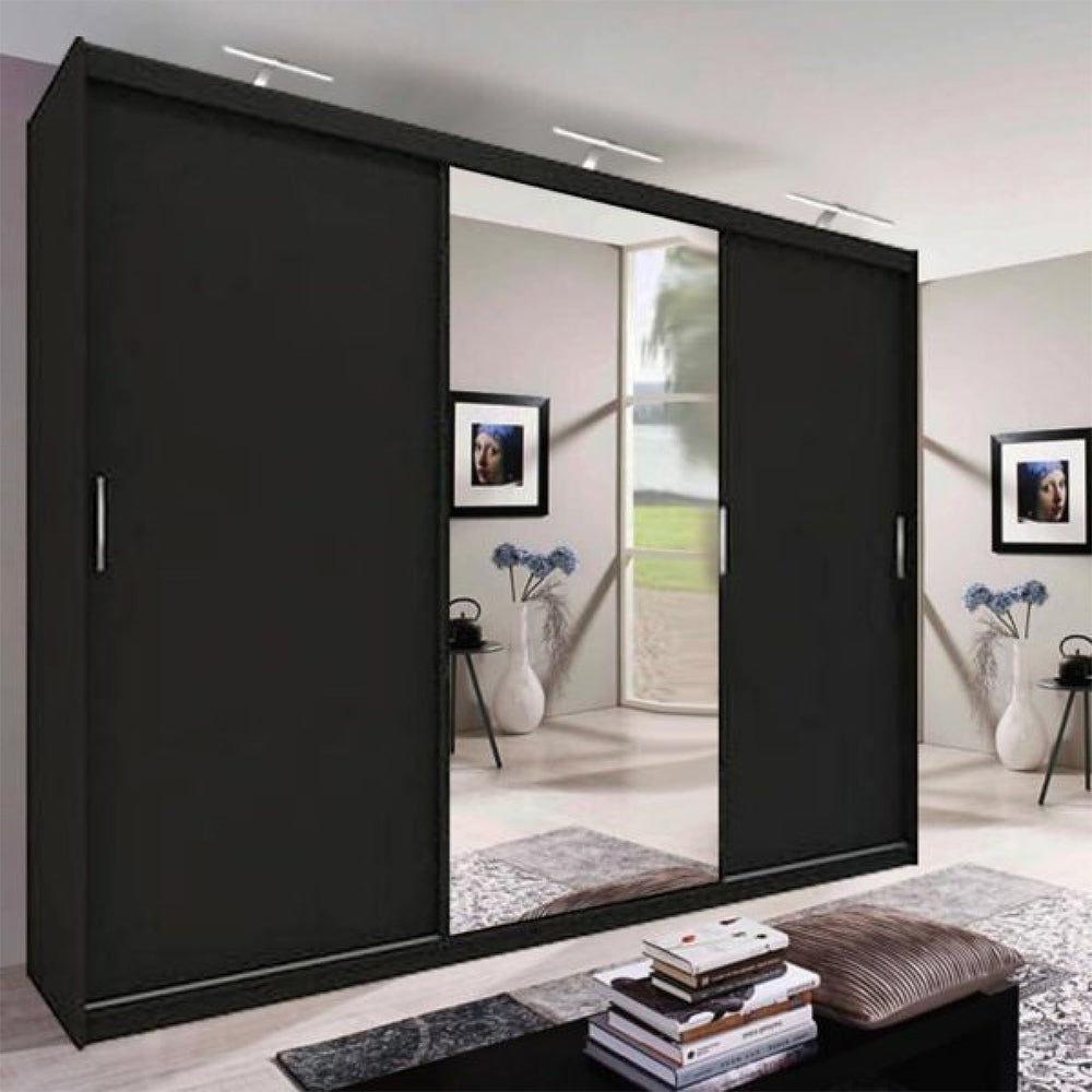 Miami 3 Door Mirrored Sliding Wardrobe 250cm