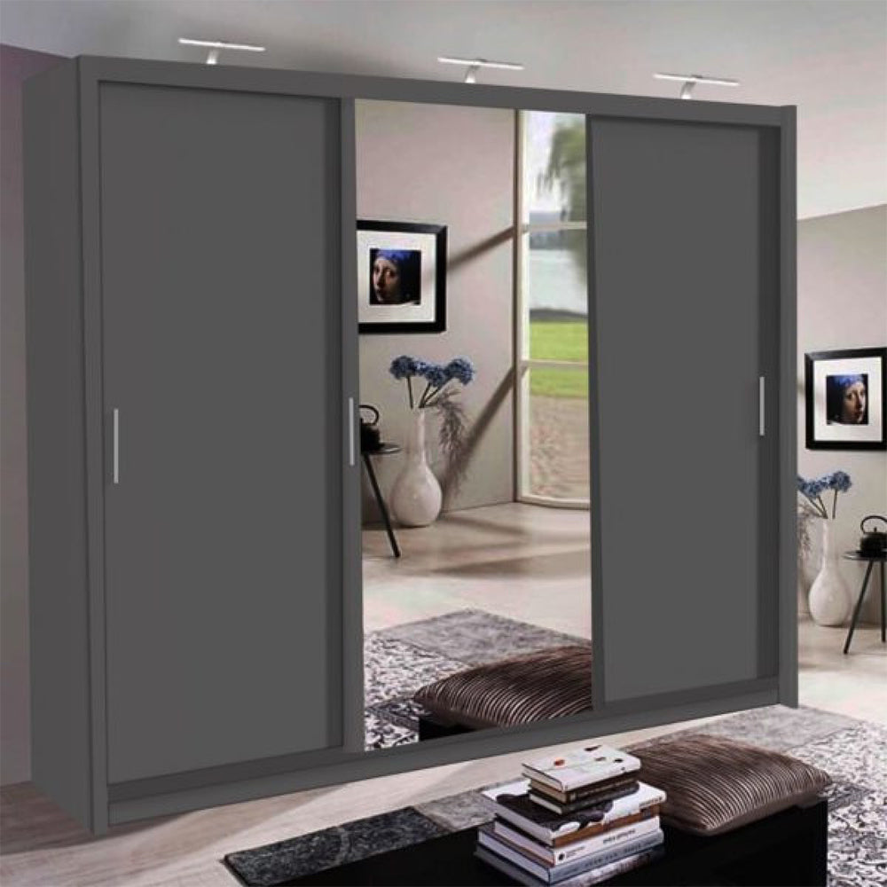 Miami 3 Door Mirrored Sliding Wardrobe 250cm