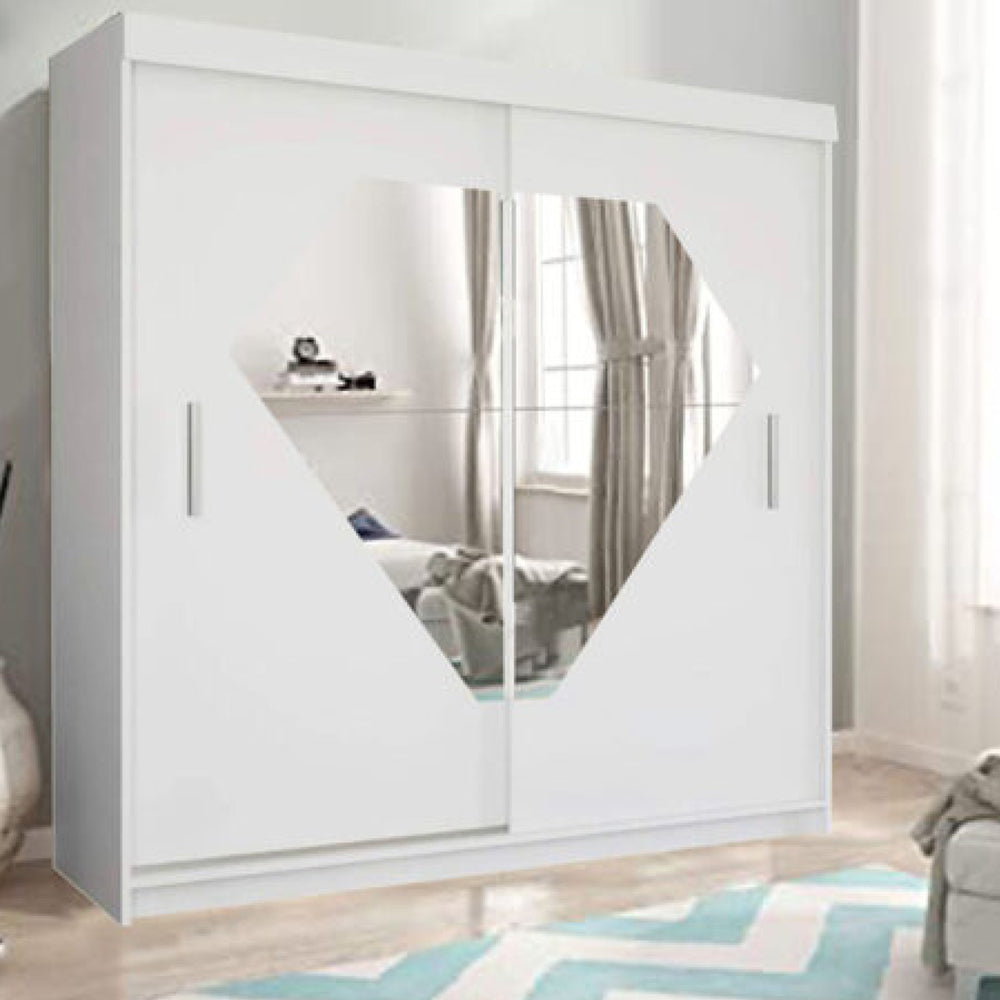 Diamond Mirror 2 Door Sliding Wardrobe