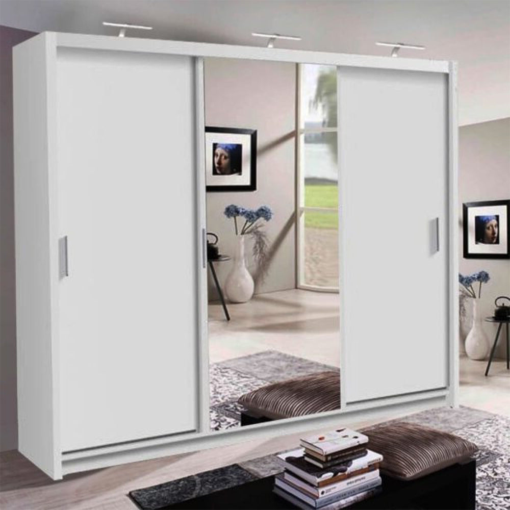 Miami 3 Door Mirrored Sliding Wardrobe 250cm