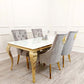 Louis Gold Marble Table With Golden Legs complete set