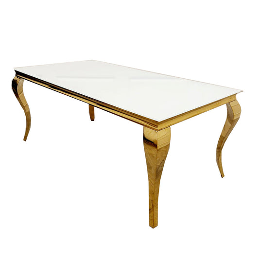 Louis Gold Marble Table With Golden Legs complete set