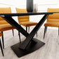 Apollo Black Dining Table with Black Sintered Stone 1.6m