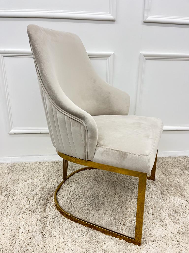 Chelmsford Velvet Dining Chair With Gold Base (Set Of 2 Pieces)