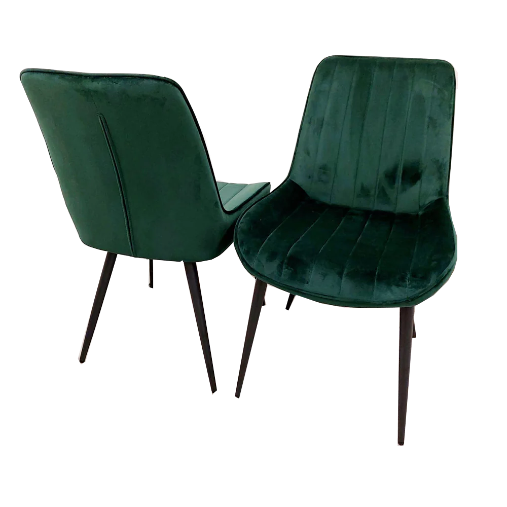 Miami Velvet Dining Chairs With Line Stitch Back Detail