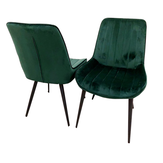 Miami Velvet Dining Chairs With Line Stitch Back Detail