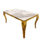 Louis Gold Marble Table With Golden Legs complete set
