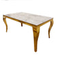 Louis Gold Marble Table With Golden Legs complete set