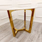 Lucien Gold Round Dining Table with Sintered Stone Top 1.2m
