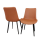 Tan Remus Leather Dining Chairs With Black Scandinavian Style Legs