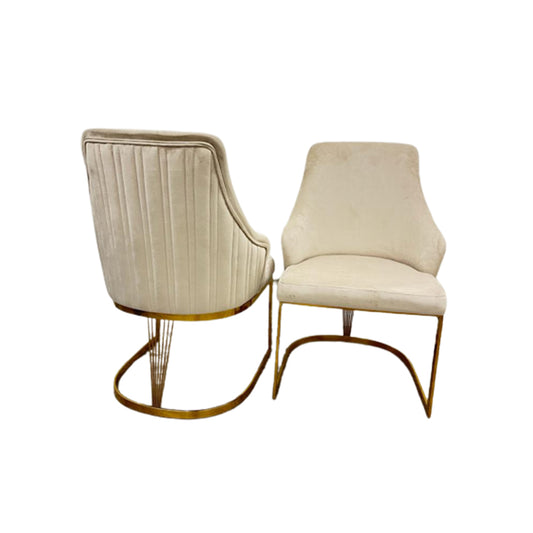 Chelmsford Velvet Dining Chair With Gold Base (Set Of 2 Pieces)