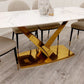 Valeo Gold  Dining Table with Polar White Sintered Stone Top 1.8m