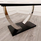 Venus Chrome Dining Table With Black Sintered Stone Top 1.6m