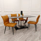 Venus Chrome Dining Table With Black Sintered Stone Top 1.6m