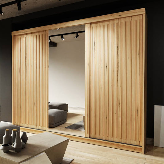 Royal Sliding Wardrobe With Mirror In Three Different Sizes