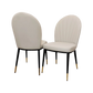 New Etta Leather Dining Chair In Beige Plush Color