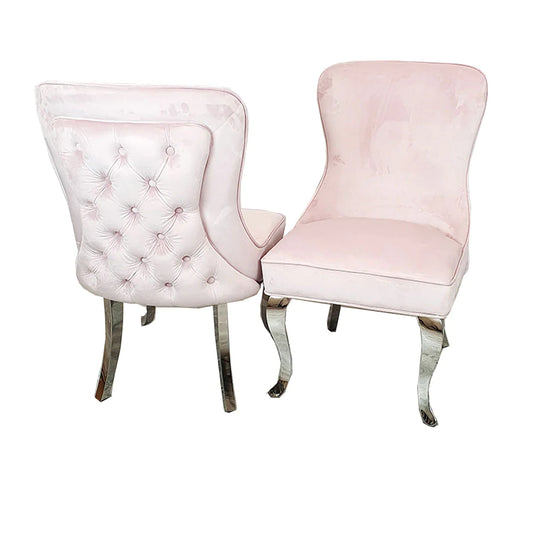 Set Of 2 Pieces Sandhurst Dining Chair With Straight Legs In Pink Color