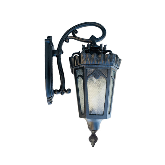 1 Piece Luxury Outdoor Porch Wall Light European Style Wall Mount Exterior Lantern Light Lamp In Matte Black