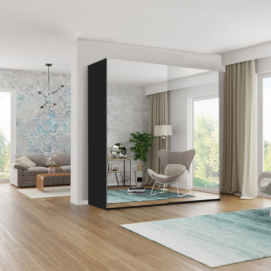 German Mirrored Two Door Sliding Wardrobe