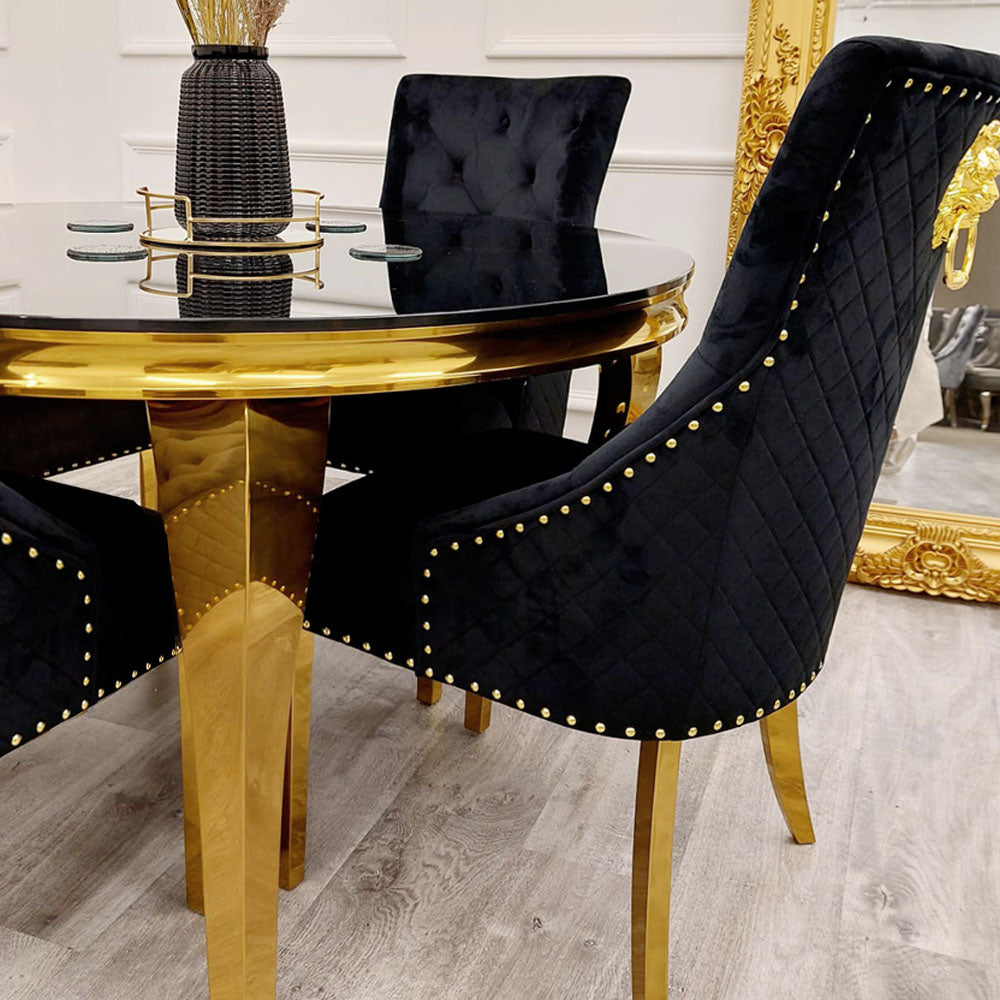 Louis Gold Round Marble Table