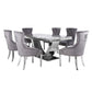 Arial Marble Dining Table With Silver Legs 1.6m