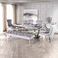 Ariana Marble Dining Table With Silver Legs