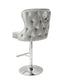 Valentino Bar Stool Lion Knocker Tufted Back Quilted Front Plush Velvet Fabric with Adjustable Chrome  Leg (Pack of 2 Stools)