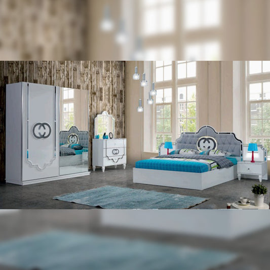 Charlie Bedroom Furniture Set In Black And White Color