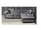 Nevada Grey Corner Sofabed Velour Fabric With Ottoman Storage And Adjustable Headrests With Chrome Legs