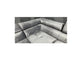 Nevada Grey Corner Sofabed Velour Fabric With Ottoman Storage And Adjustable Headrests With Chrome Legs