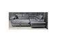 Nevada Grey Corner Sofabed Velour Fabric With Ottoman Storage And Adjustable Headrests With Chrome Legs
