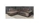 Nevada Mink LHF Corner Sofabed Velour Fabric With Ottoman Storage And Adjustable Headrests With Chrome Legs