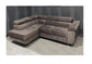 Nevada Mink LHF Corner Sofabed Velour Fabric With Ottoman Storage And Adjustable Headrests With Chrome Legs