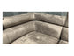 Nevada Mink LHF Corner Sofabed Velour Fabric With Ottoman Storage And Adjustable Headrests With Chrome Legs