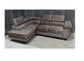 Nevada Mink LHF Corner Sofabed Velour Fabric With Ottoman Storage And Adjustable Headrests With Chrome Legs