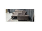 Nevada Mink LHF Corner Sofabed Velour Fabric With Ottoman Storage And Adjustable Headrests With Chrome Legs