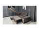 Nevada Mink LHF Corner Sofabed Velour Fabric With Ottoman Storage And Adjustable Headrests With Chrome Legs