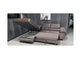 Nevada Mink LHF Corner Sofabed Velour Fabric With Ottoman Storage And Adjustable Headrests With Chrome Legs