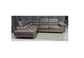 Nevada Mink LHF Corner Sofabed Velour Fabric With Ottoman Storage And Adjustable Headrests With Chrome Legs