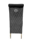Sofa Dining Chair in Grey velvet Fabric Lion Knocker Back with Chrome Polished Steel Legs (Set of 2 chairs)